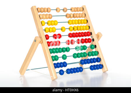 Abacus counting frame. Isolated on a white background. Stock Photo