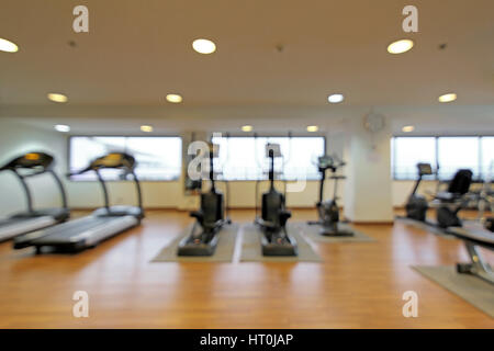 abstract blur fitness room interior for background Stock Photo