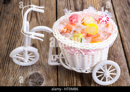 Colorful candy in cellophane wrappers Stock Photo