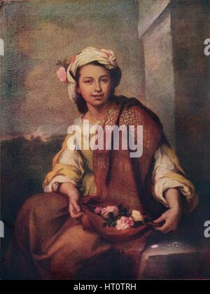 'The Flower Girl', 1665-70. Artist: Bartolomé Esteban Murillo. Stock Photo