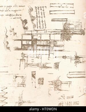 Drawing of projects for castles and villas, c1472-c1519 (1883). Artist: Leonardo da Vinci. Stock Photo