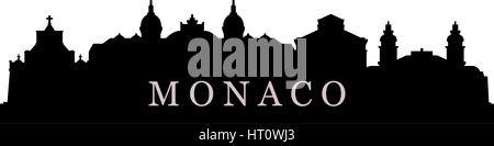 monaco skyline illustrated on a white background in vector Stock Vector