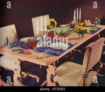 A dining table, c1939. Artist: Unknown. Stock Photo