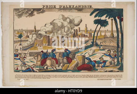 Capture of Alexandria by Napoleon on July 3, 1798, 1799. Artist: Imagerie d'Épinal, Vosges Stock Photo