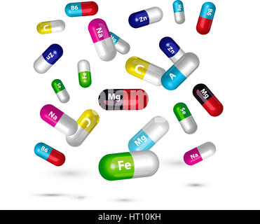 vitamin pills illustration Stock Photo