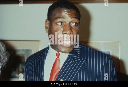 Frank Bruno, British heavyweight boxer, attends a Variety Club lunch in London, England on May 27, 1989. Stock Photo