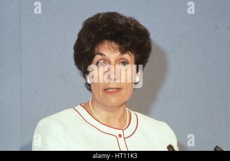 Gillian Shephard, Secretary of State for Employment and Conservative party Member of Parliament for Norfolk South West, speaks at the Conservative Womens Conference in London, England on June 27, 1991. Stock Photo
