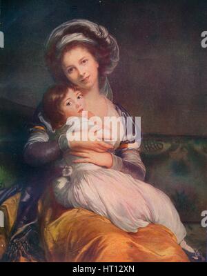 Louise Elisabeth Vigee Le Brun (1755-1842) with her daughter Jeanne-Lucie, 1786, (1911). Artist: Elisabeth Louise Vigee-LeBrun Stock Photo