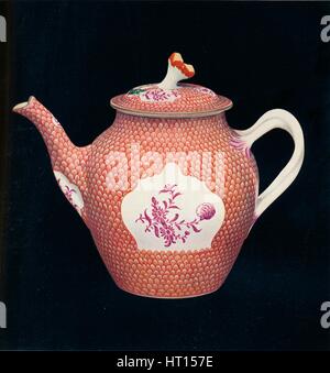 'Worcester Teapot and Cover', c1770. Artist: James Giles. Stock Photo