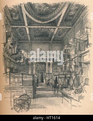 'Interior of the Banqueting Hall, Whitehall Palace', 1902. Artist: Thomas Robert Way. Stock Photo