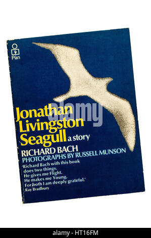 A paperback copy of Jonathan Livingston Seagull by Richard Bach.  First published in 1972. Stock Photo