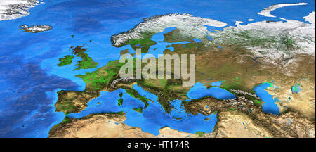 Detailed satellite view of the Earth and its landforms. Europe map. Elements of this image furnished by NASA Stock Photo