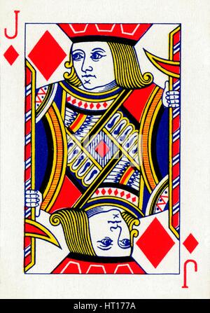 Jack of Diamonds from a deck of Goodall & Son Ltd. playing cards, c1940. Artist: Unknown. Stock Photo