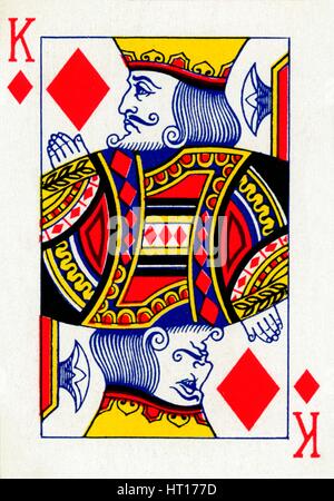 King of Diamonds from a deck of Goodall & Son Ltd. playing cards, c1940. Artist: Unknown. Stock Photo