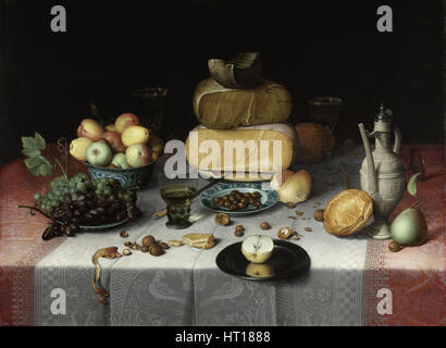 Still Life with Cheese, c. 1615. Artist: Dyck (Dijck), Floris Claesz. van (ca 1575-1651) Stock Photo