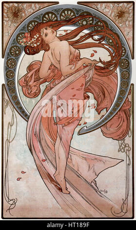 Dance (From the series The Arts), 1898. Artist: Mucha, Alfons Marie (1860-1939) Stock Photo
