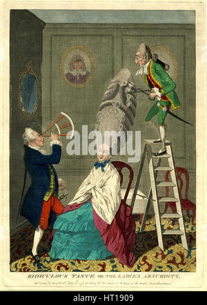 Ridiculous taste or the ladies absurdity, 1771. Artist: Darly, Matthew (Matthias) (c. 1720-c. 1781) Stock Photo