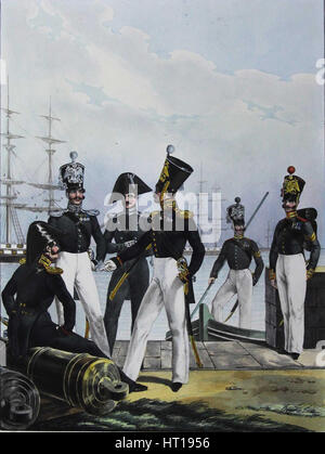 The Guards Équipage Artillery Company and Guards Cargo Company, 1829. Artist: Belousov, Lev Alexandrovich (1806-1864) Stock Photo