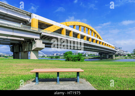 View of MacArthur bridge in Taipei on a sunny day Stock Photo