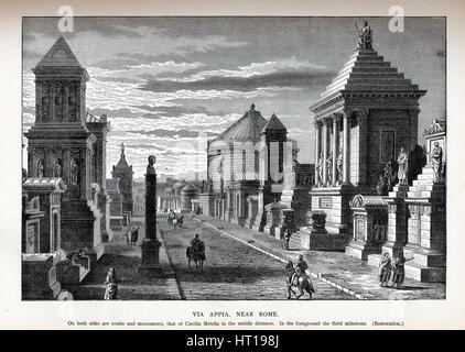 Via Appia Near Rome (Reconstruction), 1882. Artist: Anonymous Stock Photo