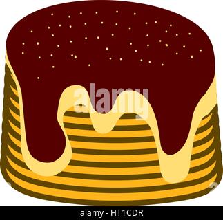 Vector illustration of pancakes with jam for pancake day and breakfast Stock Vector