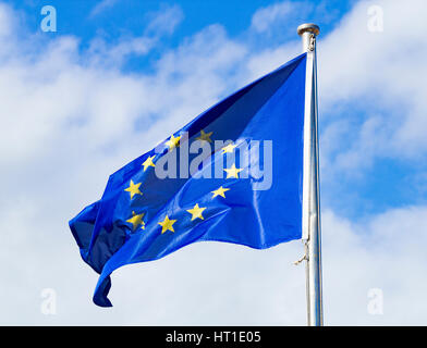 The flag of The European Union flapping in the wind Stock Photo - Alamy