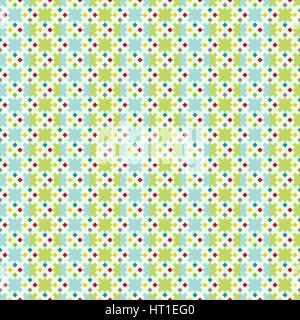 Seamless pattern. Trendy color texture. Bright colourful pattern with regularly repeating geometrical elements, shapes, pixels, squares, rhombuses. Ba Stock Vector