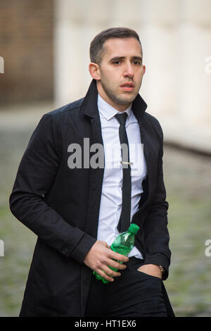 Gaby Stone, ex-manager of Olympic gold medallist Greg Rutherford, arrives at Blackfriars Crown Court in London to be sentenced for fleecing him of £48,000. Stock Photo