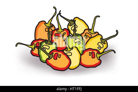 Abstract hot peppers Stock Vector