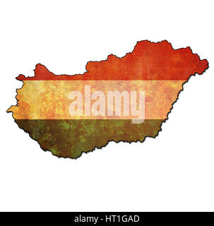 Flag in map of Hungary Stock Photo - Alamy