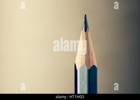 Isolated very sharp pencil close up view. Office concept. Stock Photo