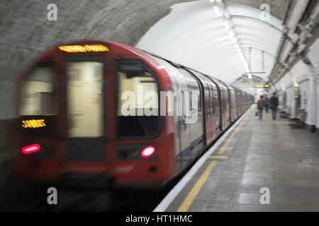 Moving London Tube Stock Photo