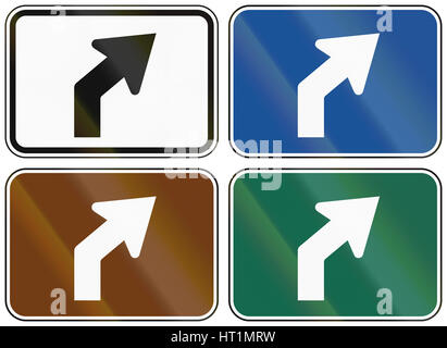 Collection of lane direction signs of the United States MUTCD Stock ...