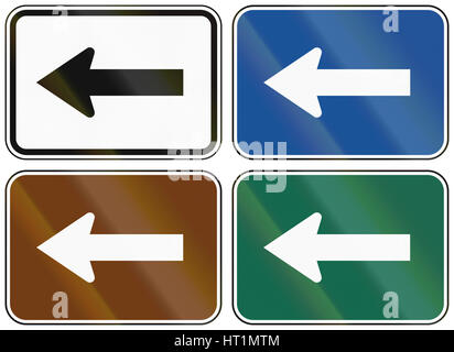 Collection of lane direction signs of the United States MUTCD Stock ...