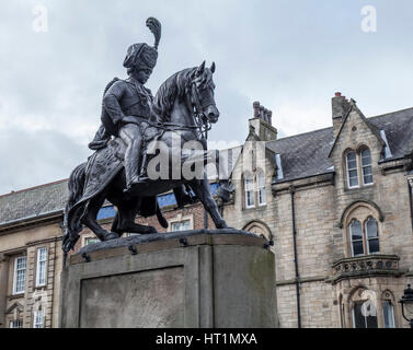 The statue of the Marquess of Londonderry in the market square in Durham city,England,UK Stock Photo