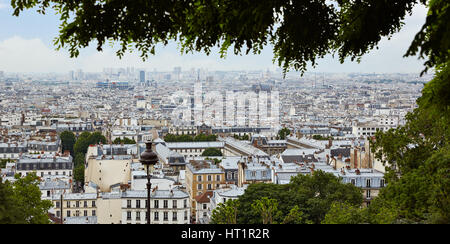 Paris skyline aerial from Montmartre in France Stock Photo