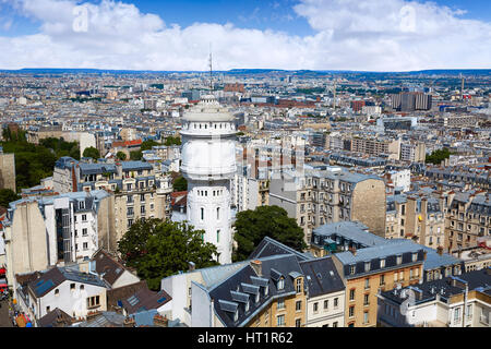 Paris skyline aerial from Montmartre in France Stock Photo