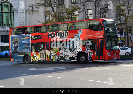 Tourist bus in Madrid, Spain Stock Photo