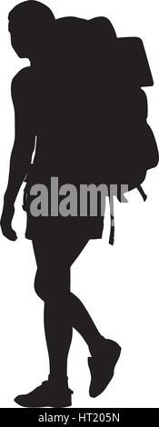 Backpacker. Vector silhouette Stock Vector Image & Art - Alamy