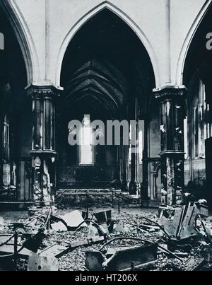 'Interior of the Temple Church after the fire', 1941. Artist: Unknown. Stock Photo