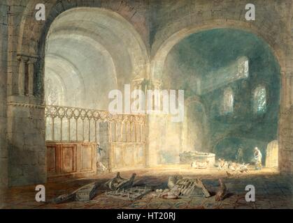 'Transept of Ewenny Priory, Glamorganshire', 1797. Artist: JMW Turner. Stock Photo