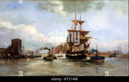 'Leaving West Bute dock, Cardiff', 1861-1916. Artist: Richard Short Stock Photo