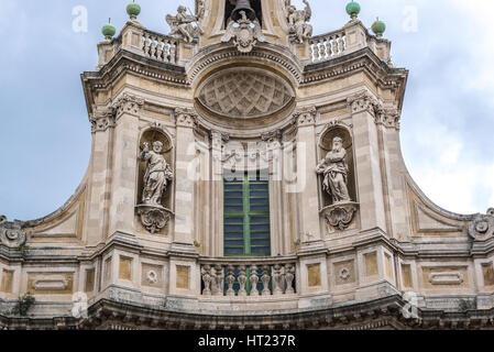 Sicilian Baroque style Basilica della Collegiata also known as Santa Maria dell'Elemosina in Catania city on the east side of Sicily Island, Italy Stock Photo