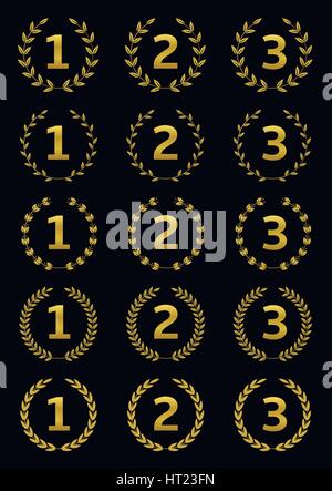 Golden award set Stock Vector