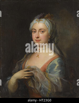 Portrait of Lady Mary Wortley Montagu (1689-1762). Artist: Highmore, Joseph (1692-1780) Stock Photo