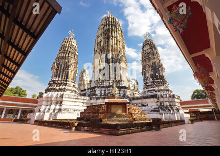 Wat Phra Mahathat pagodas in Ratchaburi, Thailand Stock Photo