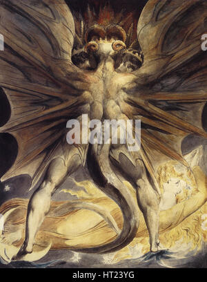 The Red Dragon and the Woman Clothed in Sun, ca 1802-1805. Artist: Blake, William (1757-1827) Stock Photo