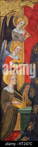 Madonna with Angels Playing Music (Detail), ca 1380. Artist: Serra, Pere (active ca 1357-1406) Stock Photo
