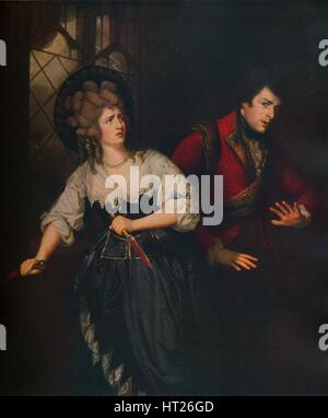 'Mrs. Siddons and J. P. Kemble in the Dagger Scene from Macbeth', 1786. Artist: Thomas Beach. Stock Photo