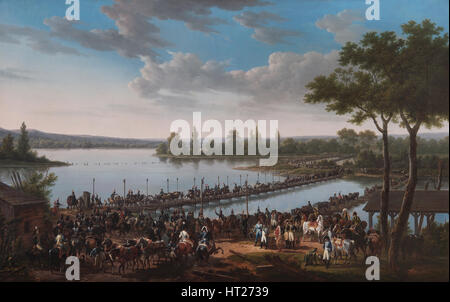 'The Passage of the Danube by Napoleon before the Battle of Wagram', 1809 (1810). Artist: Jacques Francois Joseph Swebach. Stock Photo